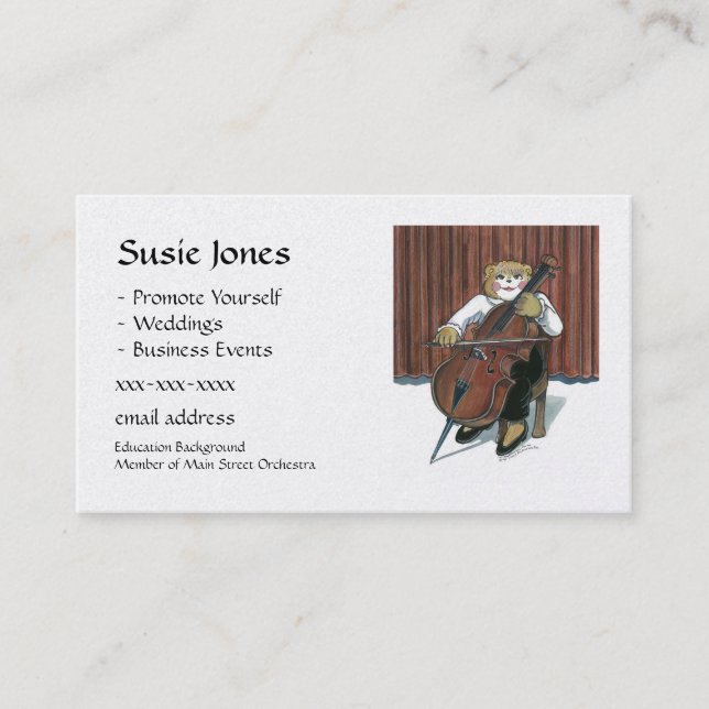 Cello Player Business Card (Front)