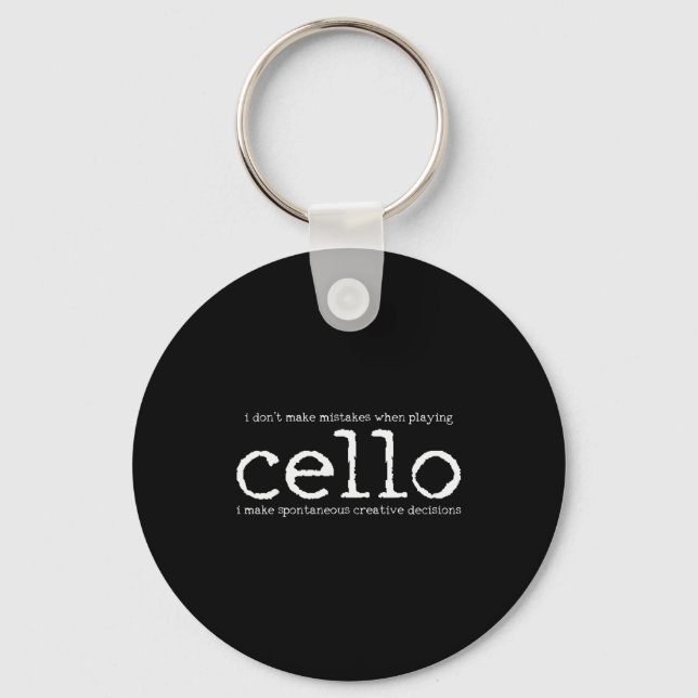 Cello Player Cellist Funny Gift  Keychain (Front)