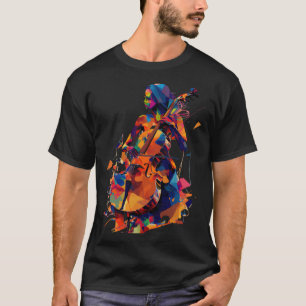 Cello Player Cellist Woman Colorful Artistic T-Shirt