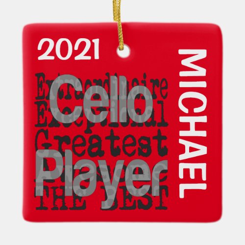 Cello Player Extraordinaire CUSTOM Ceramic Ornament