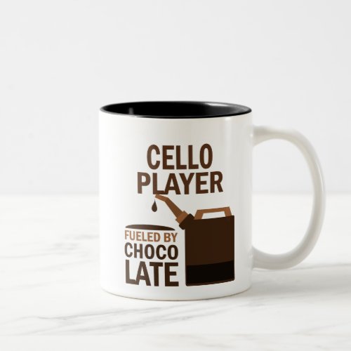 Cello Player Funny Chocolate Two_Tone Coffee Mug