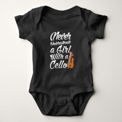 Cello Player Girl Orchestra Music Lover Musician Baby Bodysuit