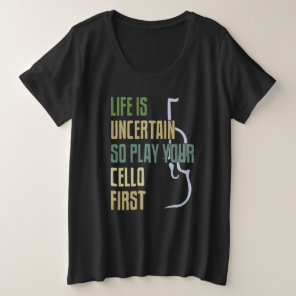 Cello Player Retro Style Plus Size T-Shirt