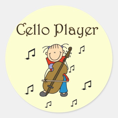 Cello Player Tshirts and Gifts Classic Round Sticker