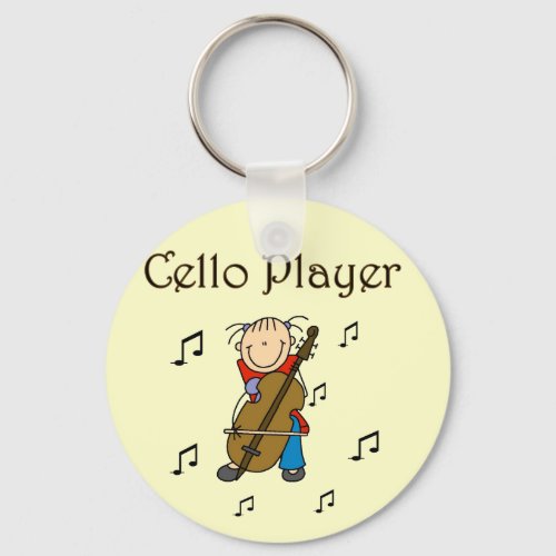 Cello Player Tshirts and Gifts Keychain