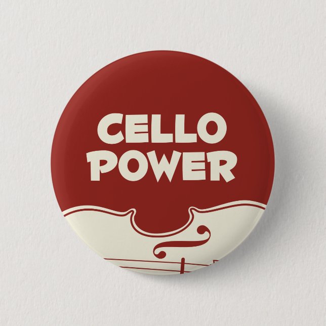 Cello Power! Pinback Button (Front)