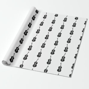 Cello Print Pattern Music Themed CUSTOM BG COLOR Wrapping Paper