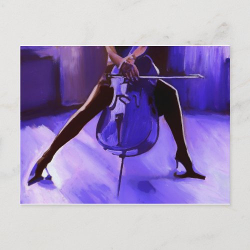 Cello_purple design postcard