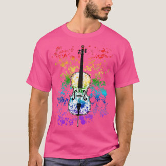 Cello Rainbow Colours Cellist String Player Orches T-Shirt