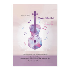 Cello Recital Invitation