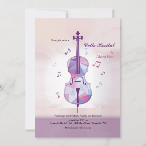 Cello Recital Invitation