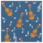  Cello Santa Hat Music Notes Fabric 