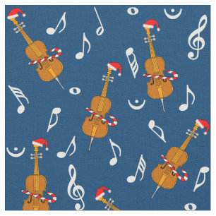  Cello Santa Hat Music Notes  Fabric