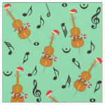 Cello Santa Hat Music Notes Fabric 