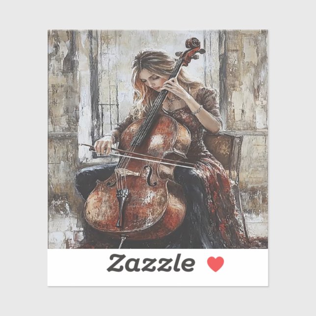 Cello Serenade by the Window Sticker (Sheet)