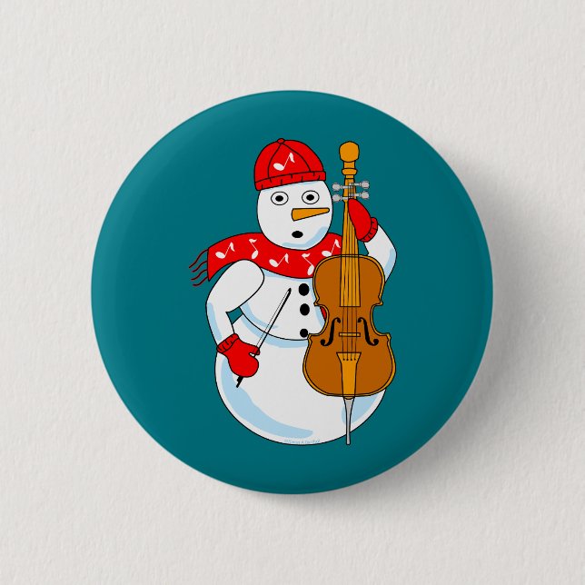 Cello Snowman Button (Front)