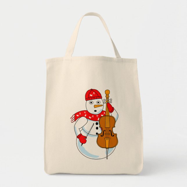Cello Snowman Tote Bag (Front)