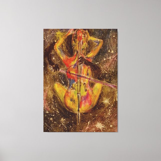Cello Sonata Canvas Print Abstract Painting (Front)