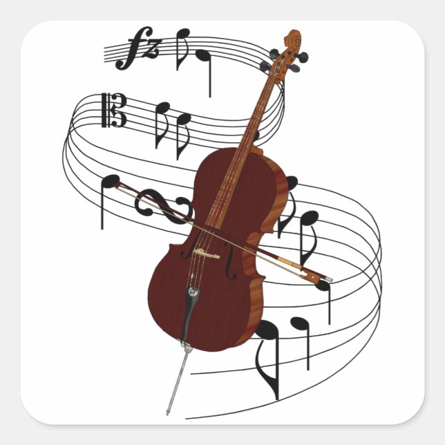 Cello Square Sticker (Front)