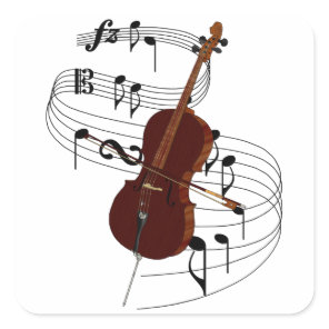 Cello Square Sticker