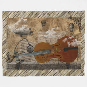 Cello Steampunk Suite Fleece Blanket