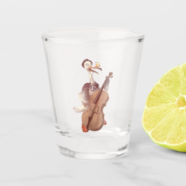 Cello Stork | Classical Music Shot Glass (Front)
