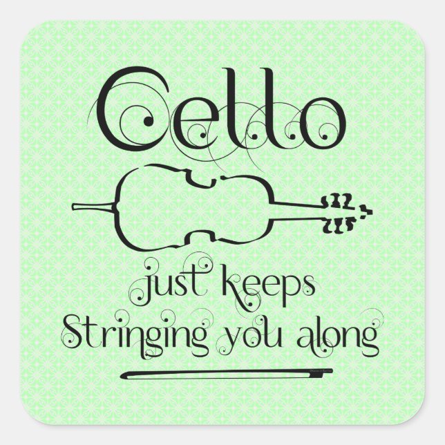 Cello String Along Square Sticker (Front)