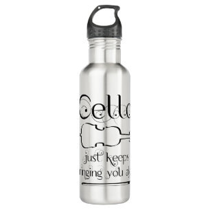 Cello String Along Stainless Steel Water Bottle