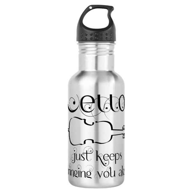 Cello String Along Stainless Steel Water Bottle (Front)