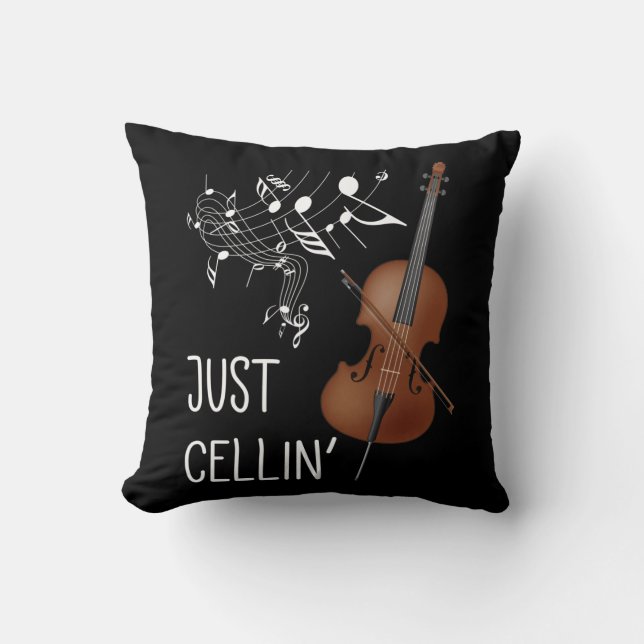 Cello String Instrument Cellist Humor violoncello Throw Pillow (Front)