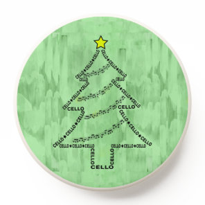 Cello Text Christmas Tree  PopSocket
