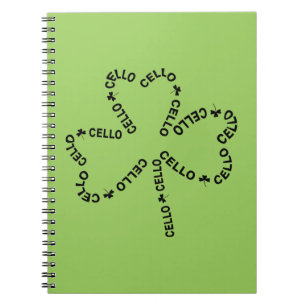 Cello Text Shamrock Notebook