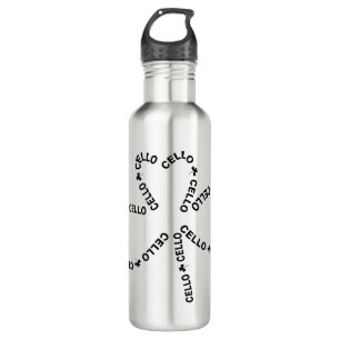 Cello Text Shamrock Stainless Steel Water Bottle