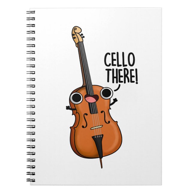 Cello There Cute Music Pun Notebook (Front)