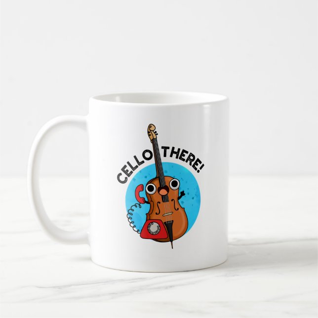 Cello There Funny Telephone Pun  Coffee Mug (Left)