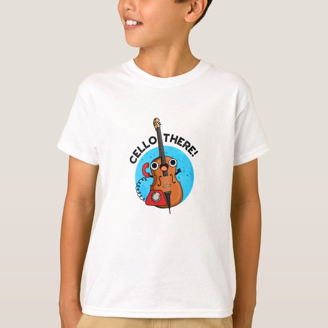 Cello There Funny Telephone Pun  T-Shirt (Front)