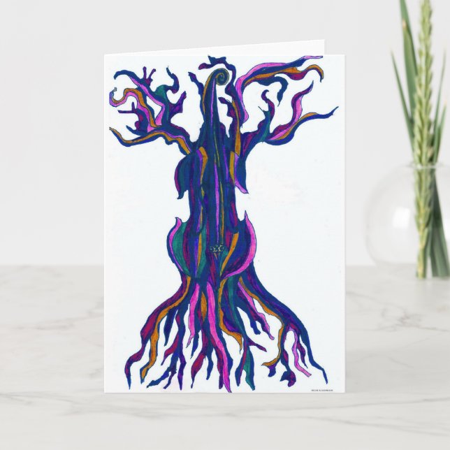 Cello Tree Blue Blank Card (Front)