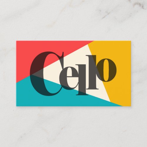 Cello Tri_Color _ Turquoise Coral Gold Business Card