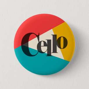 Cello Tri-Color - Turquoise Coral Gold Button