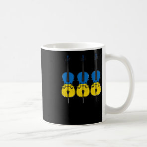 Cello Ukrainian Flag Cellist String Musician Stick Coffee Mug