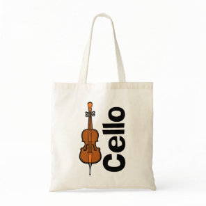 Cello Vertical Text Tote Bag