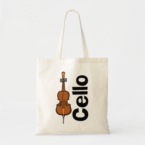 Cello Vertical Text Tote Bag