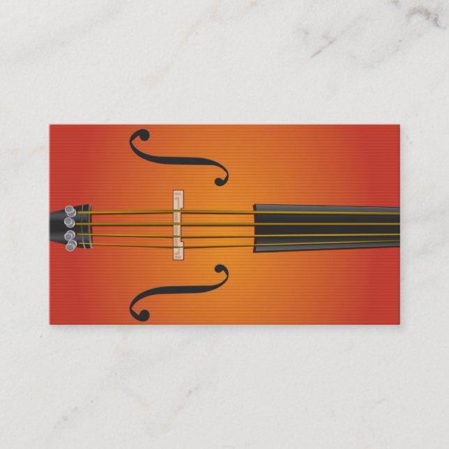 Cello, violin, viola business card design (Front)