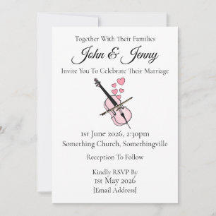Cello Wedding Invitation Cellist String Musicians