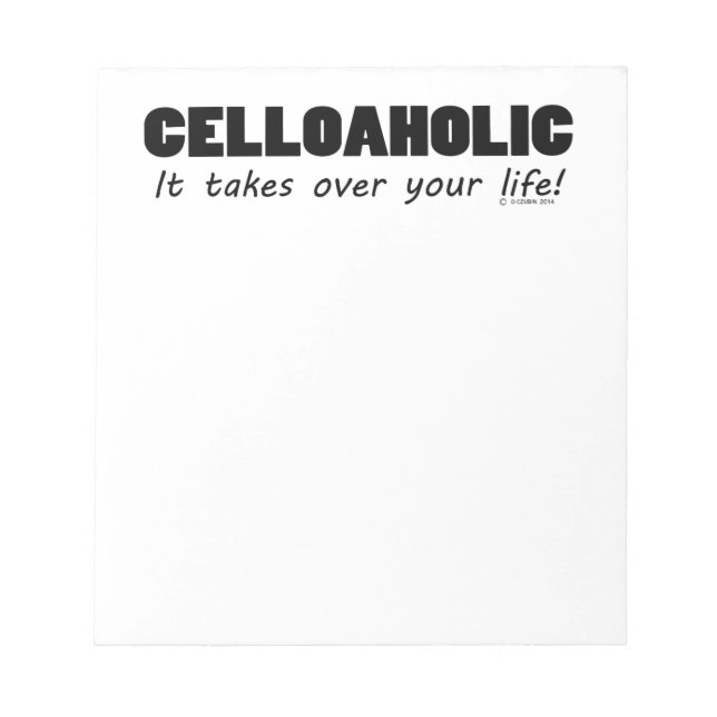 Celloaholic Life Notepad (Front)