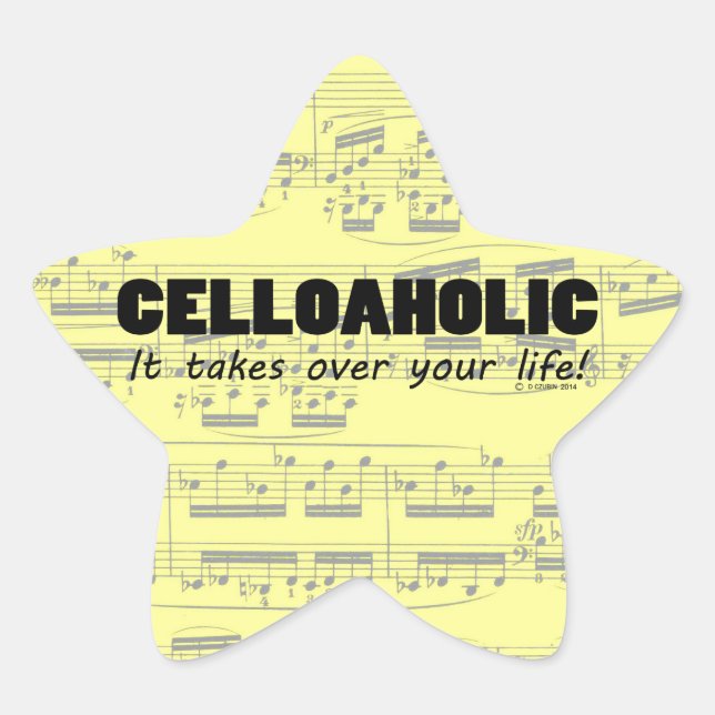 Celloaholic Life Star Sticker (Front)