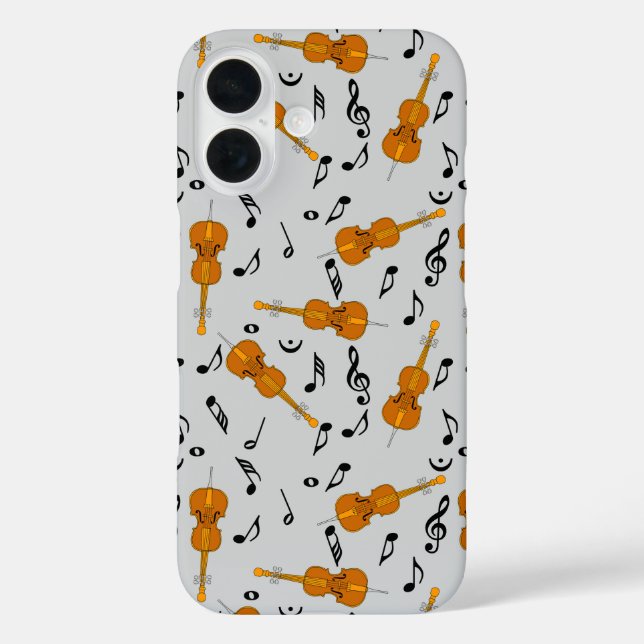 Cellos and Black Music Notes Case-Mate iPhone Case (Back)