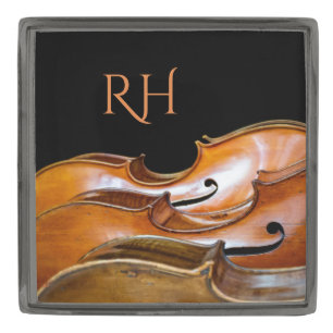 Cellos Monogram Gunmetal Finish Lapel Pin