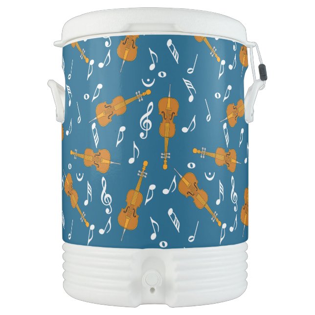 Cellos Music Notes Pattern  Beverage Cooler (Front)