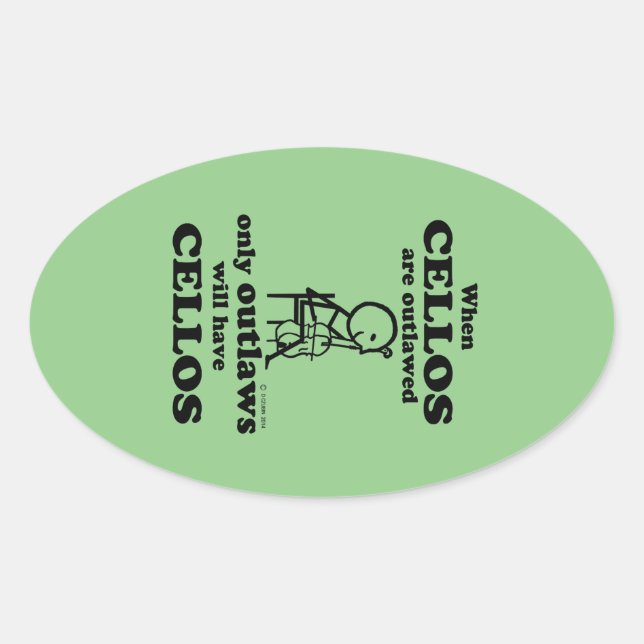 Cellos Outlawed Oval Sticker (Front)
